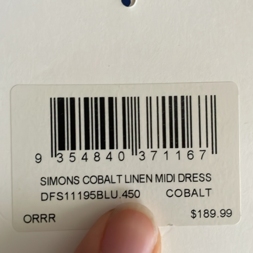 DISSH SIMONS COBALT LINEN MIDI DRESS. - Picture 10 of 10